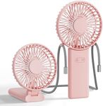 HandFan Portable Handheld Fan, 2024 Upgraded Personal Fan Handheld, 𝐒𝐮𝐩𝐞𝐫 𝐋𝐢𝐠𝐡𝐭 & 𝐓𝐡𝐢𝐧, 3 IN 1 Hand Fan, USB Rechargeable Mini Fan for Travel/Summer/Concerts/Lash, Gifts for Women(Pink)