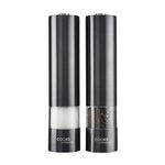 Cooks Professional Electric Salt and Pepper Mill Set | Battery Operated Automatic Grinders with Adjustable Course & Fine Grinding & One Touch Operation | Condiment Seasoning Grinder | Graphite