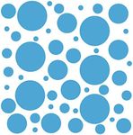 Set of 100 (Ice Blue) Vinyl Wall Decals - Assorted Polka Dots Stickers - Removable Adhesive Safe on Smooth or Textured Walls - Round Circles - for Nursery, Kids Room, Bathroom Decor