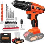 Cordless Drill Driver, 21V Electric Drill Kit with Large LI-ion Battery, 25+1 Torque, 45N.m Max Electric Drill, 29PCS Accessory, 2 Variable Speed, LED Light for Home and Garden DIY Project