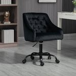 Desk Chair - Black Velvet Swivel Of