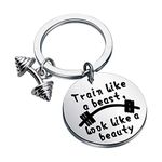 NA- FEELUK Workout Gift Fitness Gift Train Like a Beast Look Like a Beauty Sports Quotes Bodybuilding Keychain Gift for Bodybuilder Personal Trainer (Train Like-ky)