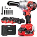 Avhrit 630Ft-lbs (850N.m) Cordless Impact Wrench 1/2 Inch, Battery Impact Gun w/ 2X 4.0Ah Battery, Fast Charger & 5 Sockets, Power Electric Impact Driver for Car Tires