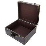 DreamsEden Large Decorative Storage Trunk - Wooden Vintage Suitcase Treasure Chest Box, 13.8" x 11.8" x 6.9"