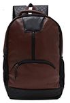 F Gear Yakuza Brown 34L Medium Laptop backpack Fits 17" Laptop faux Artificial Leather Water resistant lightweight, Gifts for Men Women Boys Girls Adults, College/School/Tuition/Travel Bag