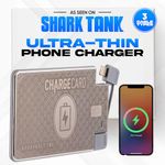 Ultra Thin Emergency Phone Charger. Portable Power Bank that Fits in Your Wallet. Works with All Phones. 2300mAh &1.5A Fast Charge. Built in Cables (Lightning, USB-C, Micro USB) ChargeCard PLATINUM