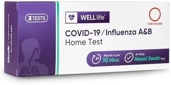 WELLlife COVID-19/Influenza A&B Home Test, OTC Flu and Covid Home Test, Results in 10 Minutes with Non-invasive Nasal Swab, FDA EUA Authorized -[2 Tests]