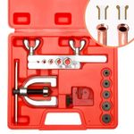 Wostore Auto Double Flaring Tool Kit Copper Aluminum Brake Line and Brass Tubing Tools 45 Degree Flares