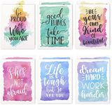 Paper Junkie 12 Pack Inspirational 2 Pocket Folders, Letter Size, 6 Decorative Motivational Designs for School, Home, Office, Women Girls (9x12 inch) - Watercolor - Folders for School Girls