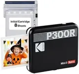 KODAK Mini 3 Retro 4PASS Portable Photo Printer (3x3 inches) + 8 Sheets, Black