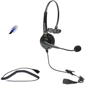 OvisLink NEC Phone Headset with Noise Canceling, Built-in Acoustic Shock Protection & Include RJ9 Quick Disconnect Cord | Call Center Headset Compatible with All NEC Telephones, HD Voice