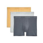2(X)IST Men's Essential Cotton No Show Trunk 3-Pack, Buff Orange/Surf Spray/Stormy Weather, Large