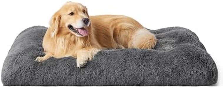 BEDSURE Flauschiges Hundebett Grosse Hunde - 121x76x8 cm Hundebett waschbar für große Hunde, rutschfeste Unterseite, plüsch Hundekissen Grosse Hunde, Dunkelgrau