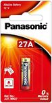 Panasonic 12V Alkaline Battery, Suitable for Use in Remote Controls (LRV27A/1BPA)