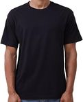 Zmart Australia Adult 100% Cotton T-Shirt Unisex Men's Basic Plain Blank Crew Tee Tops Shirts, Black, M