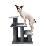 Furhaven Pet Stairs | Steady Paws Easy Multi-Step Pet Stairs Assist Ramp for Dogs & Cats, Gray, 3-Step