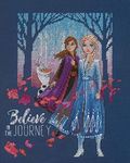 Dimensions 70-35389 Disney's Frozen II Believe in The Journey Counted Cross Stitch Kit, 14 Navy Aida, 8'' x 10'