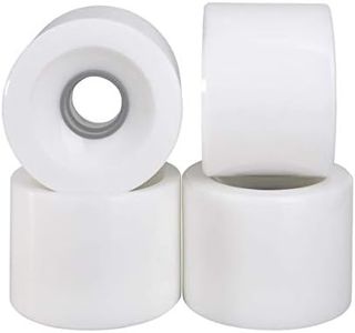 RaceBon 70mm Longboard Skateboard Wheels Hardness 78A Polyurethane Cruising Wheel Free 608 Bearings and Spacers Set of 4 (White)