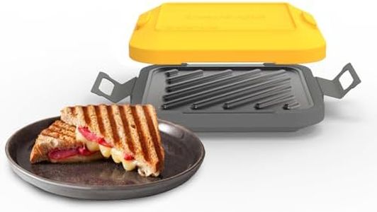 Clever Microwave Toastie Maker with Thermawave Grill Plates - Extra Crispy Toasties & Panini Maker - Thick Metal Non-Stick Plates for Crunchy Sandwiches - No Soggy Results - Compact & Dishwasher Safe