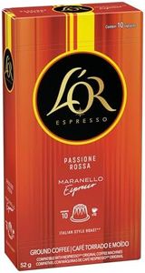 L'or Espresso Passione Rossa Maranello Espresso -10 - Aluminium Capsules Compatible with Nespresso Machines (10x10 Pods Pack)