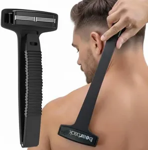 Bearback Back & Body Shaver for Men (DIY), Premium Quality, Long Reach Folding Ergonomic Handle, Triple Blade Pivoting Cartridge