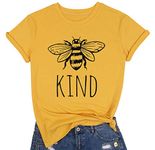 Be Kind Shirts Women Cute Bee Graphic Blessed Shirt Funny Inspirational Teacher Fall Tees Tops Yellow