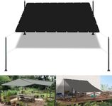 Pergola Canopy 0.9 x 1.6 m(3 x 5.2ft) Waterproof Canopy Outdoor with Free Rope UV Block Weather-Resistant with Grommets Pes Sail Shades Fence Pergola Balcony, Black