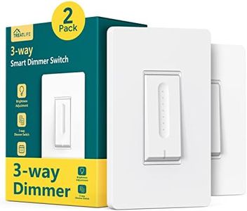 TREATLIFE 3 Way Smart Dimmer Switch 2 Pack, 2 Master 3 Way Dimmable Light Switches, 2.4GHz Smart Switch Compatible with Alexa and Google Home, Neutral Wire Needed, No Hub Required, Remote Control