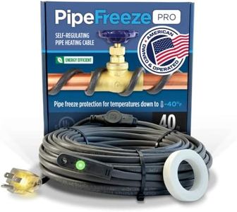 Radiant Solutions Company Intelligent Heat Tape for Water Pipe Freeze Protection - With GlowCap™, Built-in Thermostat, Tape Included, 10 YR Warranty, Heavy-Duty, Self-Regulating, 120V (80 Ft)