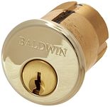 Baldwin 8326 Mortise Cylinder C Keyway for 2" Thick Doors, Lifetime Polished Brass