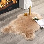 MIULEE Fluffy Rug Soft Shaggy Faux Fur Area Rug Luxury Plush Sheepskin Carpet for Bedroom Living Room Sofa Chair 2 x 3 Feet, Khaki