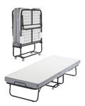 VEVOR Rollaway Bed, 31 in x 75 in Folding Bed with 4 in Mattress, Twin Size Foldable Bed with Sturdy Metal Frame & Memory Foam Mattress, Portable Twin Roll Away Bed with Mattress, for Adults, Guest