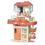 B.N. ENTERPRISE New PlaySet Kids Kitchen Set Smoky, Music,Real Water Tap, Actually Fell of Kitchen for Your Kids Best Gift for Girls (42 Pcs_Multi)