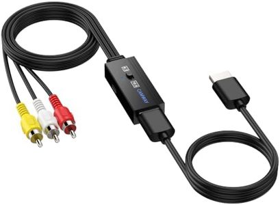CAMWAY RCA to HDMI Converter,1080P AV to HDMI Adapter for VHS VCR DVDPlayer