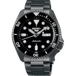 Seiko 5 Sports Automatic Watch, Black, Strap, Black, Bracelet