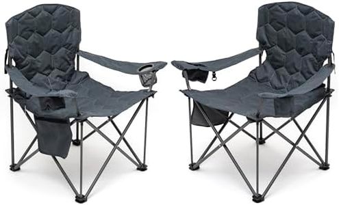 SUNNYFEEL XXL Oversized Camping Chair Heavy Duty 500 LBS for Big Tall People Above 6'4 Padded Portable Folding Sports Lawn Chairs with Armrest Cup Holder & Pocket for Outdoor/Travel/Picnic/Camp