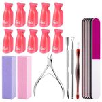 Acrylic Nail Polish Remover Clips,Deluxe 22 Piece Set Plasti Nail Clips Caps for Remover Cleaner Clip Caps Tool Remover Wrap Tools (Deluxe 22 Piece Set)