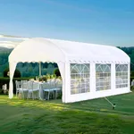 MFSTUDIO 10'x20' Party Tent, Outdoor Heavy Duty Party Tents with Removable Sidewalls, Large Canopy Tent Shelter for Outdoor Events Wedding Birthday, White