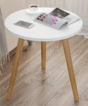 Dream Arts Shoppee Foldable Round Shaped Side Table/Tea Coffee Breakfast Table ( Wood,White )