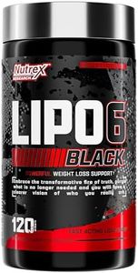 Nutrex Lipo-6 Black Max Strength Fat Burner - Fast Acting Energy, Weight Loss Diet Pills – Appetite Suppressant, Metabolism Booster - 120 Capsules