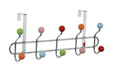 Premier Housewares Over Door Hooks Multi Color Ceramic Over The Door Hanger / Hangers For Bedroom 10 Chrome Finish Hook Back Of The Door Coat Hanger 30 x 28 x 38