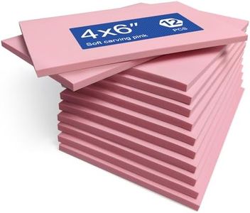Falling in Art 4 x 6" Pink Rubber Carving Blocks, 12 Pack Soft Linoleum Blocks for Printmaking, Stamp Making, and DIY Crafting, 4/17" Thick