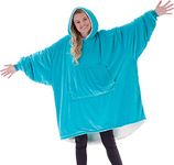 THE COMFY Original Oversized Microfiber & Sherpa Wearable Blanket, Seen On Shark Tank, One Size Fits All (Aqua)