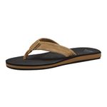 Quiksilver Men's Carver Suede 3 Point Flip Flop Athletic Sandal, Brown/Black/Brown, 9