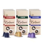 Korleone Colombia, Classico & Fort Capsules 60 Pods Pack of 6, Intentensity 6/9/10 Medium to Dark Roast Level Compatible with Nesspreso Original Machine