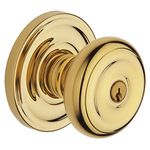 Baldwin 5210.ENTR Colonial Style Keyed Entry Door Knob Set with Classic Rosette