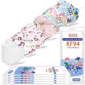 LOGAO【60 Packs Individually Packaged】 of KF94 Disposable Fish Mouth Type Child Safety Four-Layer Protective mask, Kids Disposable Face Masks Comfortable Breathable,and Protection Rate of 95%