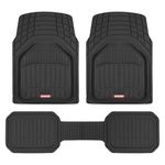 Motor Trend 943-BK FlexTough Defender Car Floor Mats -Next Generation Deep Dish Heavy Duty Contour Liners for Car SUV Truck & Van-All Weather Protection, Trim to Fit Most Vehicles