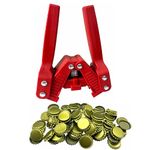 WENNING Manual Beer Bottle Capper Tool with 150 count Beer Bottle Caps,26mm Beer Corking Machine for Home Brewing (RED)