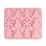 Christmas Chocolate Moulds Silicone Fondant Mould Xmas Tree Snowman Snowflake Gingerbread Star Man Molds Ice Cube Tray Candy Cookies Dessert Baking Mold for Cake Decorating Sugarcraft DIY